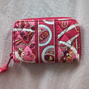 Vera Bradley Rosy Posies Pink Paisley Quilted Credit Card Case Holder